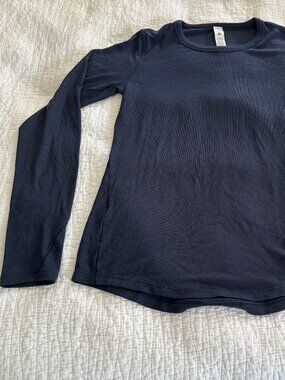 Lululemon Hold Tight Ribbed Modal Long Sleeve Top - Navy